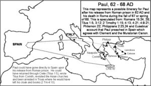 Possible route of Paul's 4th missionary journey